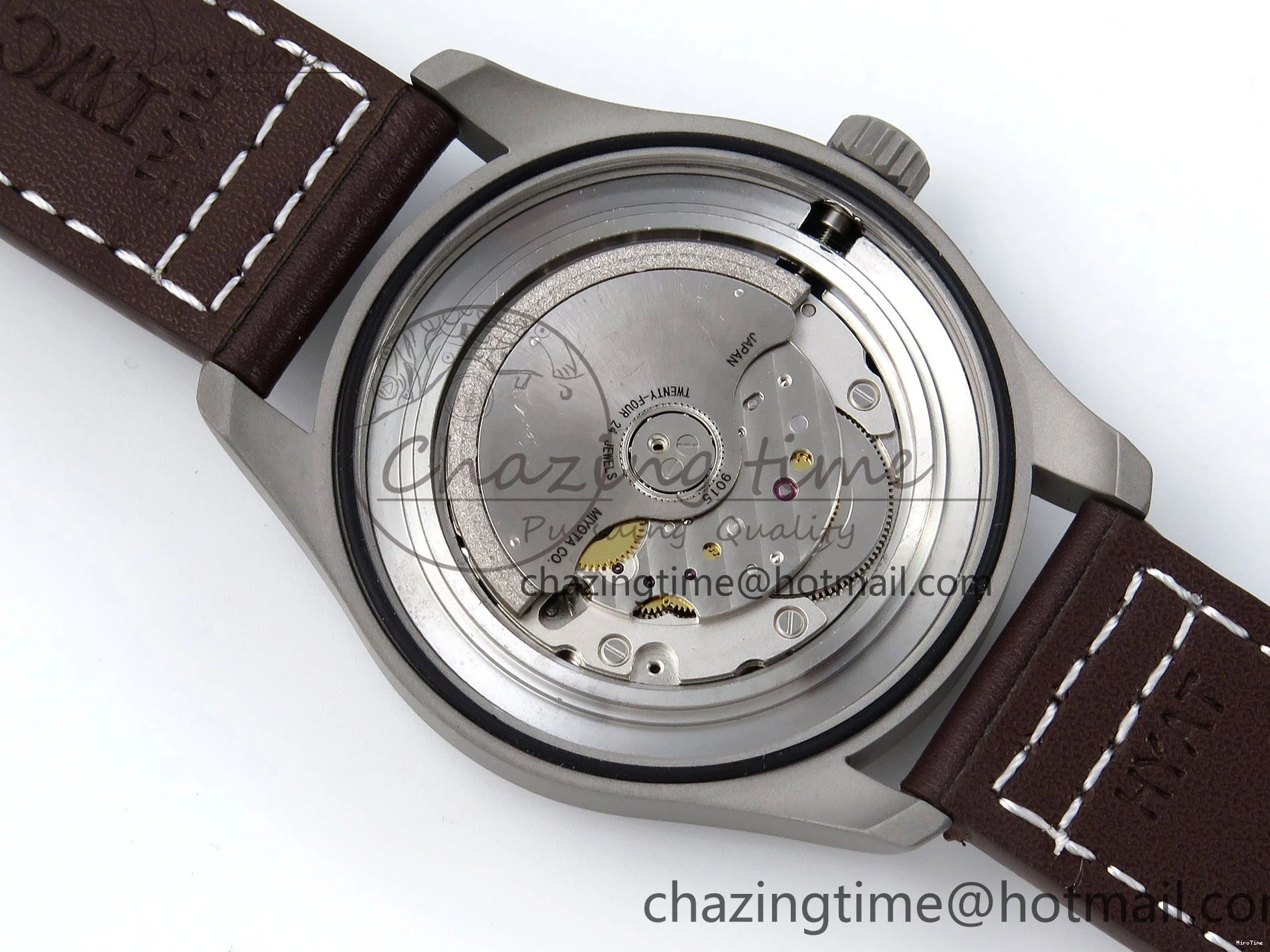 MIROTIME 0515 Pilot Mark XVIII Titanium BLSF 1:1 Best Edition Black Dial on Brown Leather Strap MIYOTA Popular 7020